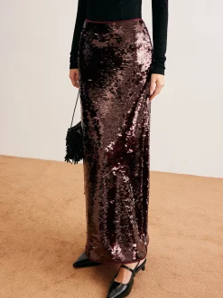 Best Romance Sequins Maxi Skirt Skirts|Bottoms