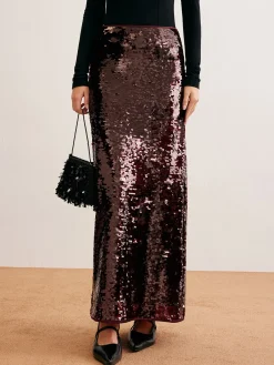 Best Romance Sequins Maxi Skirt Skirts|Bottoms