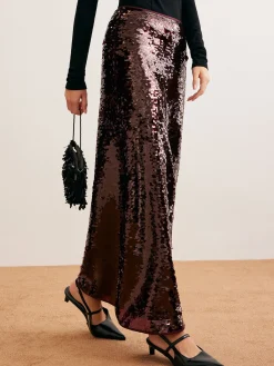 Best Romance Sequins Maxi Skirt Skirts|Bottoms