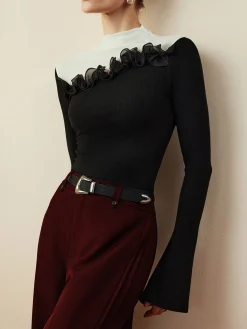 New Romance Stand Collar Ruffle Blouse Blouses & Shirts|Tops
