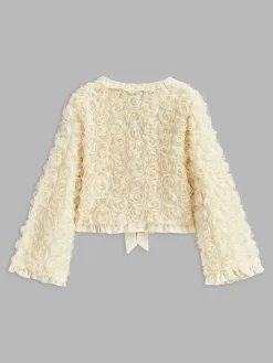 Discount Romance Tie Front Rosette Jacket Outerwear|Jackets