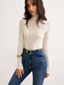 Romance Turtleneck Slim Blouse Blouses & Shirts|Tops