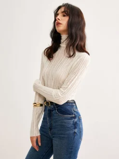 Romance Turtleneck Slim Blouse Blouses & Shirts|Tops