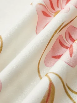Discount Romantic Print Sleeveless Short Dress White Dresses|Casual Dresses