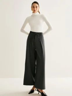 Rope Belt Wide-Leg Pants Pants|Bottoms
