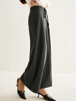 Rope Belt Wide-Leg Pants Pants|Bottoms