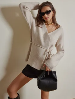 Rope Belted Wrap Cardigan Cardigans|Sweaters & Cardigans