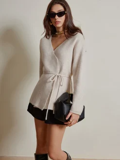 Rope Belted Wrap Cardigan Cardigans|Sweaters & Cardigans