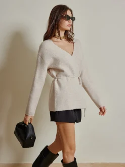 Rope Belted Wrap Cardigan Cardigans|Sweaters & Cardigans