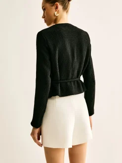 New Rope-Belted Button Blazer Outerwear|Blazers