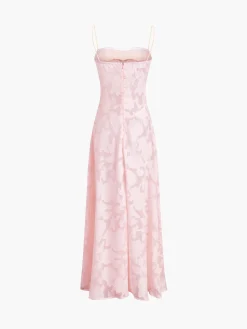 Outlet Rosalia Semi-sheer Floral Mesh Long Dress Floral Dresses|Summer Dresses