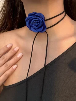 Online Rosette Bud Choker Necklace Necklaces|Accessories