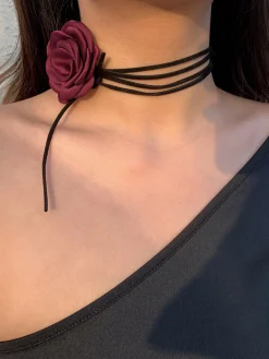 Online Rosette Bud Choker Necklace Necklaces|Accessories