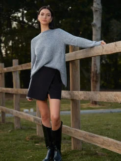 Sale Round Neck Bow-Decor Sweater Knitwear|Tops