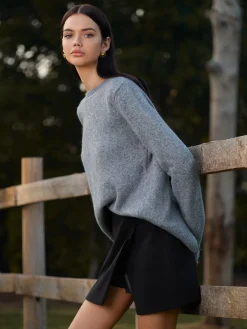 Sale Round Neck Bow-Decor Sweater Knitwear|Tops