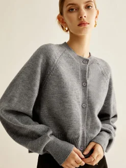 Outlet Round Neck Breasted Cardigan Cardigans|Sweaters & Cardigans