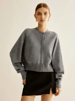 Outlet Round Neck Breasted Cardigan Cardigans|Sweaters & Cardigans