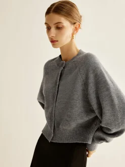 Outlet Round Neck Breasted Cardigan Cardigans|Sweaters & Cardigans