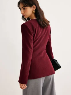 New Round Neck Button Corduroy Blouse Blouses & Shirts|Tops