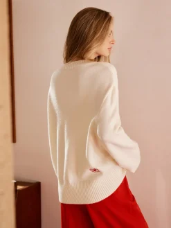 Hot Round Neck Jacquard Sweater Sweater Tops|Sweaters & Cardigans