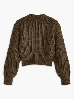 Best Round Neck Metal-Detail Crop Cardigan Cardigans|Sweaters & Cardigans
