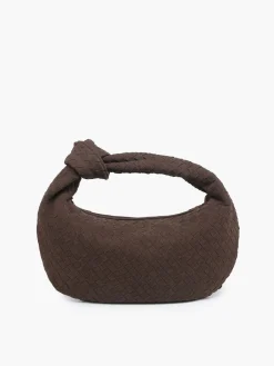 Sale Rounded Woven Knotted Suede Bag Bags|Accessories