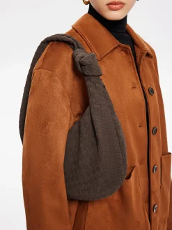 Sale Rounded Woven Knotted Suede Bag Bags|Accessories