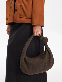 Sale Rounded Woven Knotted Suede Bag Bags|Accessories