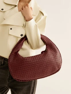 Clearance Rounded Woven Zipper Handbag Bags|Accessories