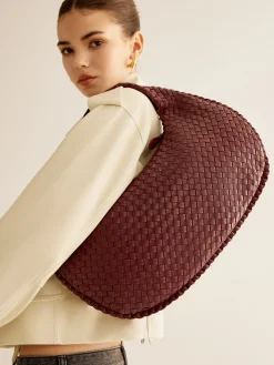 Clearance Rounded Woven Zipper Handbag Bags|Accessories