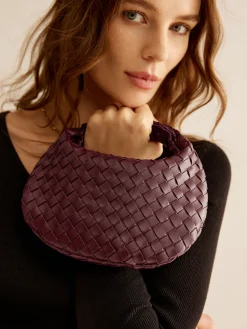 New Rounded Woven Zipper Handbag Bags|Accessories