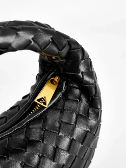 New Rounded Woven Zipper Handbag Bags|Accessories