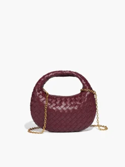 New Rounded Woven Zipper Handbag Bags|Accessories