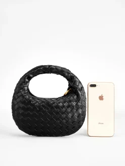 New Rounded Woven Zipper Handbag Bags|Accessories