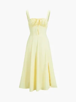 Sale Ruched Cup Detail Long Sundress Vacation Dresses|Summer Dresses