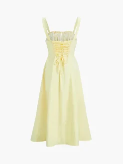 Sale Ruched Cup Detail Long Sundress Vacation Dresses|Summer Dresses