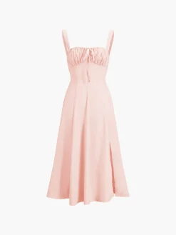 Sale Ruched Cup Detail Long Sundress Vacation Dresses|Summer Dresses