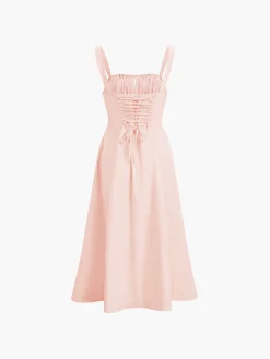 Sale Ruched Cup Detail Long Sundress Vacation Dresses|Summer Dresses