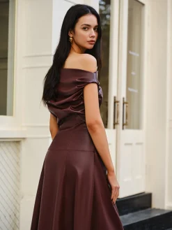 Sale Ruched Faux Leather Strapless Dress Cocktail & Party Dresses|Long Dresses