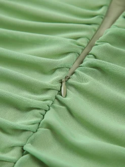 Best Ruched Mesh Zippered Long Dress Cocktail & Party Dresses|Summer Dresses