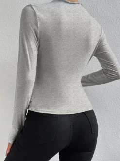 Discount Ruching Long Sleeve Shirt T-shirts|Tops