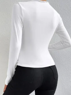 Discount Ruching Long Sleeve Shirt T-shirts|Tops