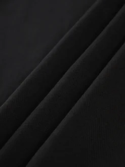 New Ruffle Hem Patchwork Midi Dress Black Dresses|Casual Dresses
