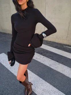 Online Ruffle Pleated Short Dress Casual Dresses|Cocktail & Party Dresses