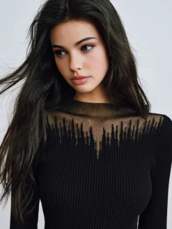 Clearance Ruffle Sleeve Thin Sweater Sweater Tops|Sweaters & Cardigans