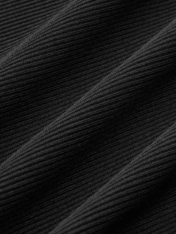 Discount Ruffle Slim Knit Long Dress Black Dresses|Casual Dresses