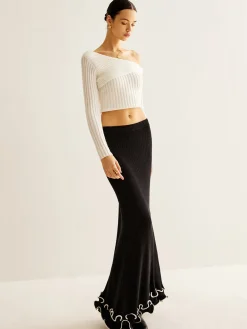 Sale Ruffle Soft Sweater Skirt Skirts|Knitwear