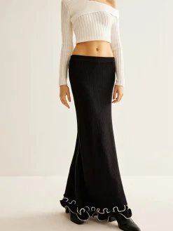 Sale Ruffle Soft Sweater Skirt Skirts|Knitwear