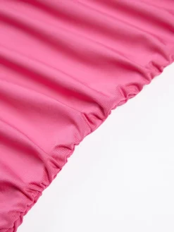 New Ruffle Trim Tube Midi Dress Sweater Dresses|Cocktail & Party Dresses
