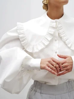 Ruffled Collar Long Sleeve Shirt Blouses & Shirts|Tops